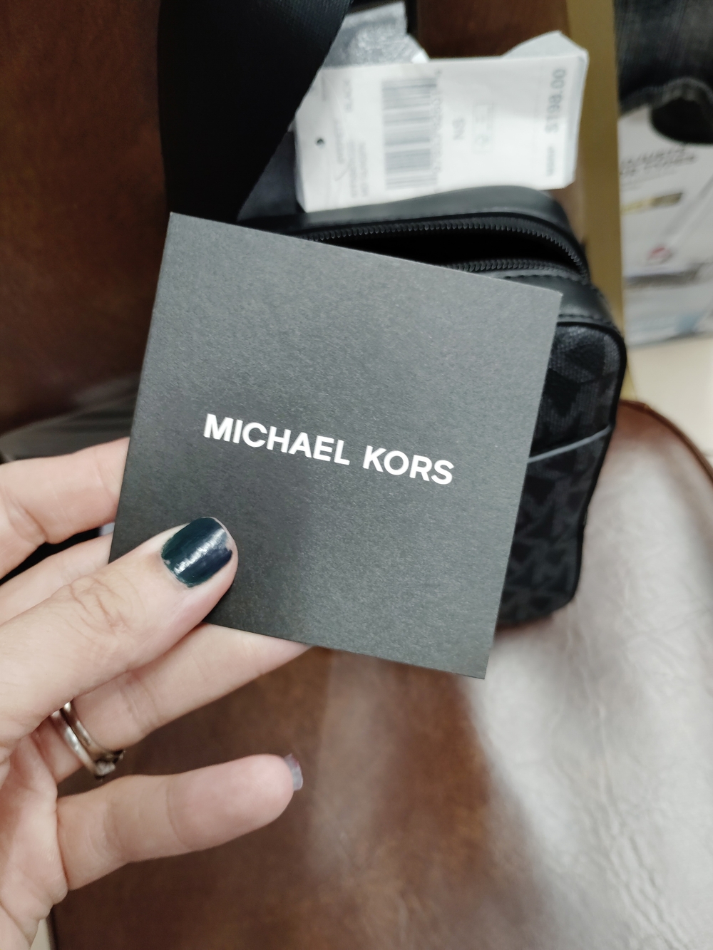 Michael Kors Men's Black MK Monogram Crossbody Sling Bag - Picture 5 of 9